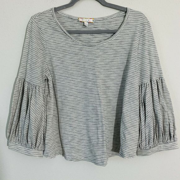 Anthropologie eri+ali Puff Sleeve Striped Top - Picture 2 of 5